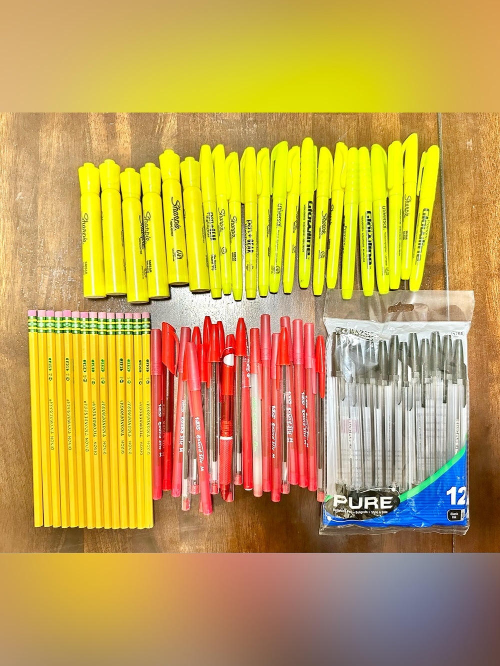 Bundle of School/ Office Supplies- Highlighters, Pencils and Red & Black Ink Pen